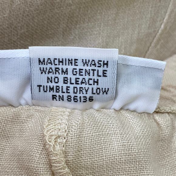 Bryn Walker 100% Linen Pants Size XXL Light Beige Wide Leg Full Length Lagenlook - Picture 10 of 12